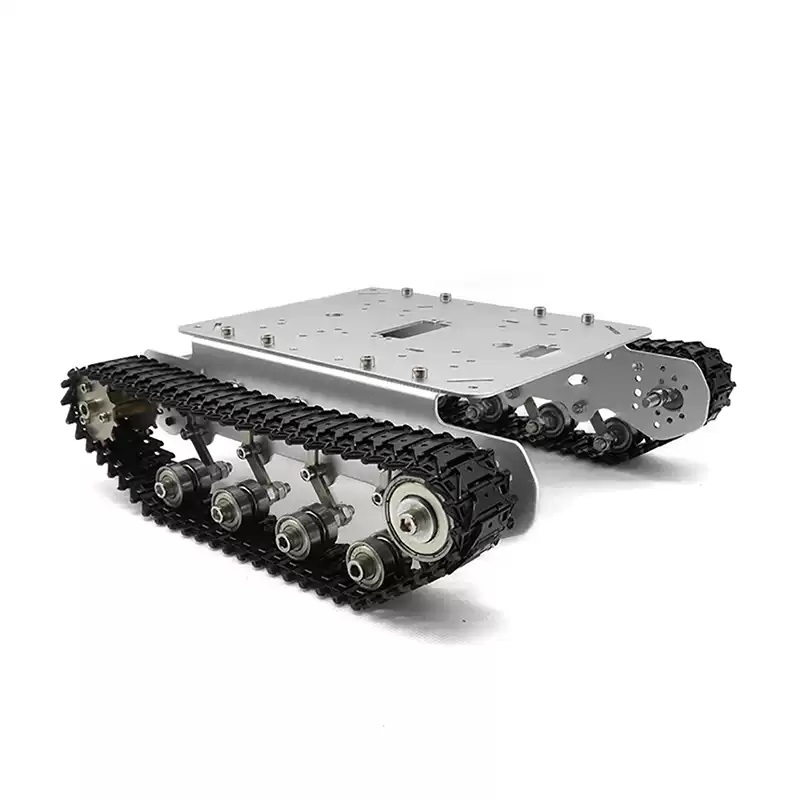 Khung gầm robot xe tăng bánh xích hấp thụ sốc hoàn toàn bằng kim loại