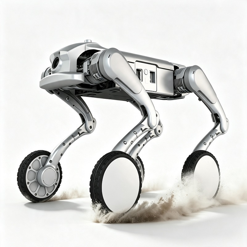 Chú chó robot kiểm tra mọi địa hình bằng bốn bánh có bánh xe